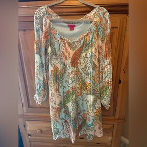 Boho Paisley Long Sleeve Women's dress - Multicolor